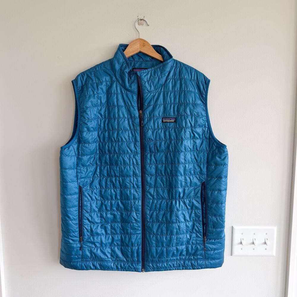 Patagonia Men's Nano Puff Center Front Full Zip Vest Balkan Blue XXL